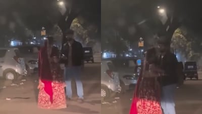 The woman hugged her ex, before walking back teary-eyed.  (Photo Credit: Instagram)