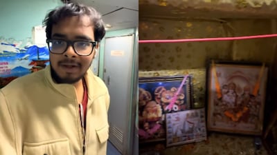 Passengers prayed, sang bhajans and clapped around a small temple set up inside the coach.  (Photo Credit: Instagram)
