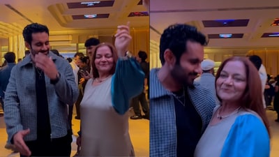 Abhishek Bajaj dances with Anita Bajaj. (Photo Credit: Instagram)