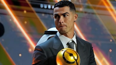 Cristiano Ronaldo after receiving the 2025 Middle East Player Of The Year award (X)