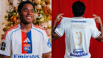 Endrick being introduced as a Lyon player (X)