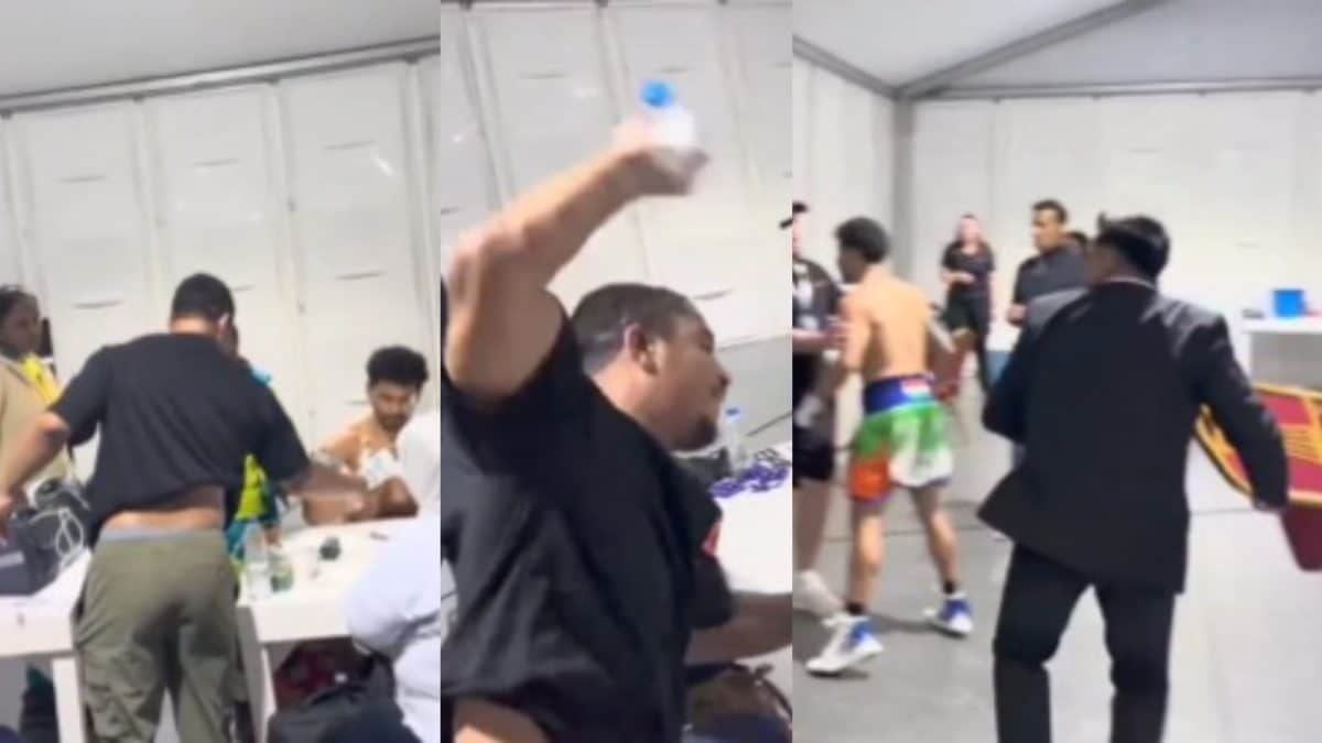 Ugly Backstage Chaos Ensues After Indian Boxer Neeraj Goyat Refuses Handshake With USA's Anthony Taylor | WATCH