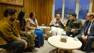 Defence Minister Rajnath Singh attended a special screening of Ikkis.