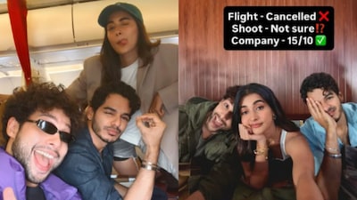 Siddhant Chaturvedi, Pooja Hegde, and Ishaan Khatter took impromptu trip after flight cancellation.
