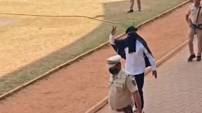 Suryakant Bandu Andekar, jailed for his grandson's murder, filed his Pune Municipal Corporation poll nomination under police escort. (Pic: NDTV)