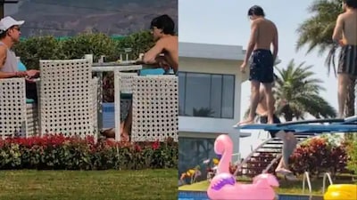 Hrithik Roshan shares candid moments from a relaxed swim day with sons Hrehaan and Hridhaan.