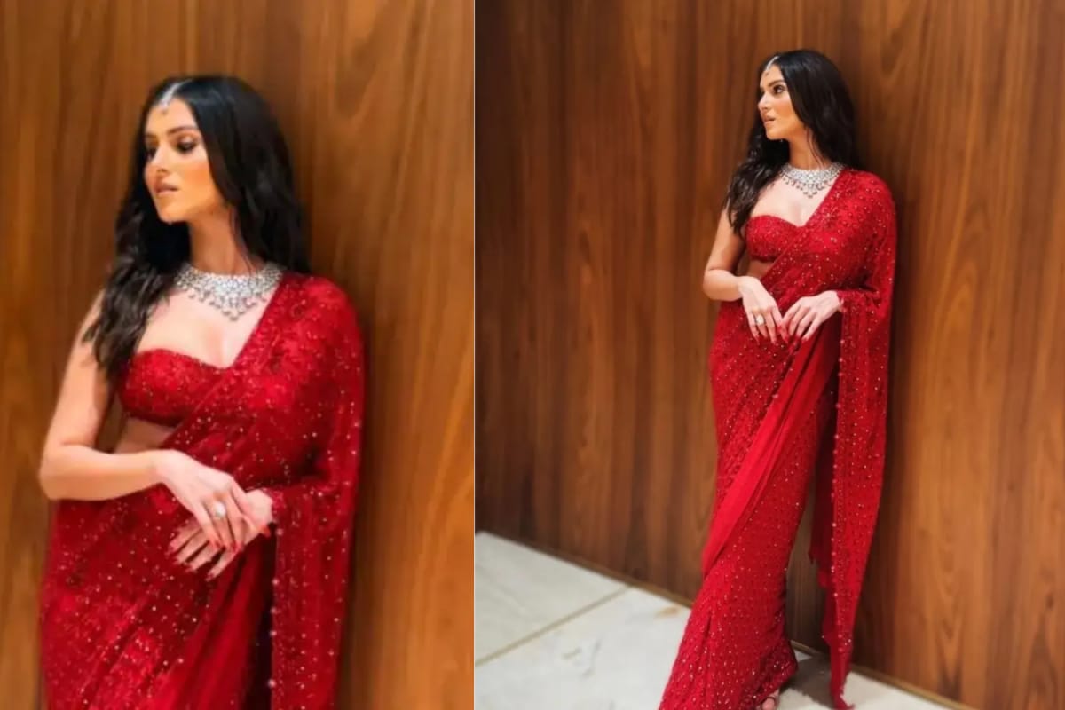 Tara Sutaria Turns Heads In A Striking Red Arpita Mehta Saree
