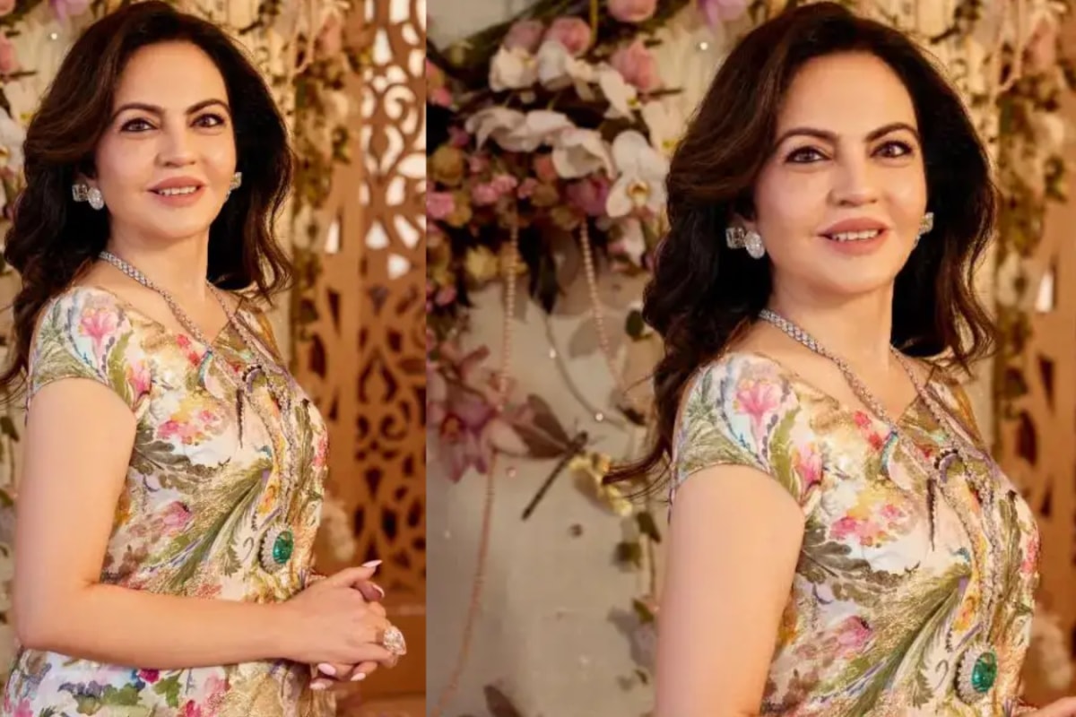 Nita Ambani Steps Out In A Show-Stopping Pear-Cut Diamond And Brazilian Paraíba Tourmaline Necklace
