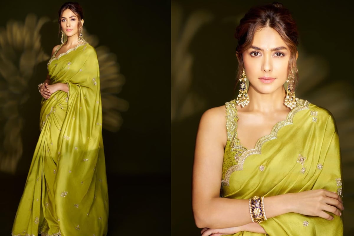 Mrunal Thakur Channels Ethereal Grace In A Dreamy Lime Saree Look