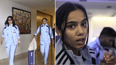 Vaishnavi Sharma was seen taking photos in the flight as Team India arrived in Thiruvananthapuram for third T20I vs Sri Lanka (X)