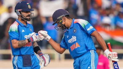 India's Virat Kohli and Rohit Sharma batting together against South Africa (PTI)