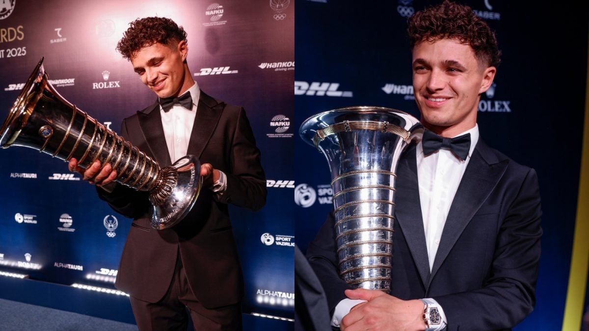 Lando Norris Lifts F1 Championship Trophy In Tashkent; Max Verstappen Watches From Afar | WATCH
