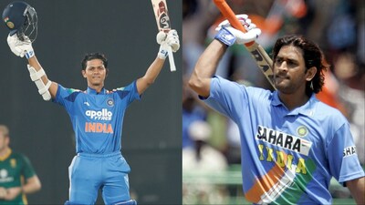 Like MS Dhoni, Yashasvi Jaiswal has also scored his maiden ODI century in Visakhapatnam. (Picture Credit: X/@BCCI and AFP)