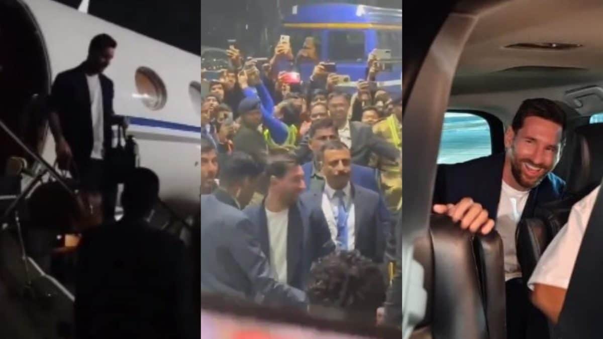 Fans Go Crazy, Thousands Swarm NSCB Airport As Lionel Messi Arrives In Kolkata For GOAT Tour | WATCH