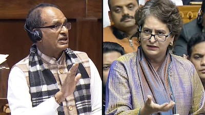 Priyanka Gandhi Vadra (left) and Shivraj Singh Chouhan. (PTI)