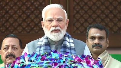 PM Narendra Modi speaks outside the Parliament (Video screengrab)