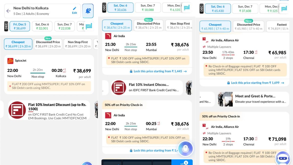 After IndiGo Meltdown, Airfares Explode: Delhi-Chennai Rs 65,985, Delhi-Mumbai Rs 38,676 | India News After IndiGo Meltdown, Airfares Explode: Delhi-Chennai Rs 65,985, Delhi-Mumbai Rs 38,676 | India News