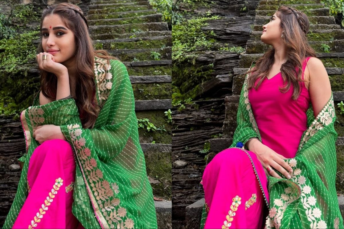 Rasha Thadani’s Hot-Pink Sharara And Bandhej Dupatta Are The New Festive Inspo