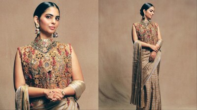 Isha Ambani was styled by Anaita Shroff Adajania. 