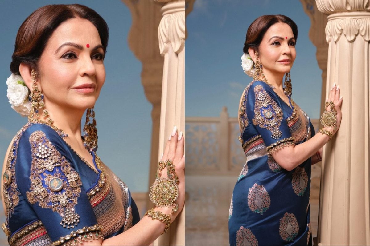Nita Ambani Elevates Heirloom Luxury In A Peacock Blue Banarasi Masterpiece