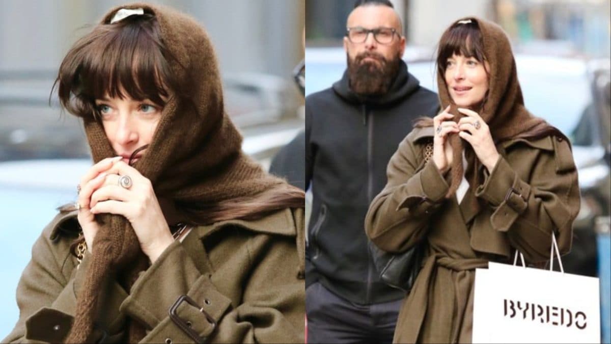 Dakota Johnson Revives The Classic Headscarf With Effortless Ease In NYC