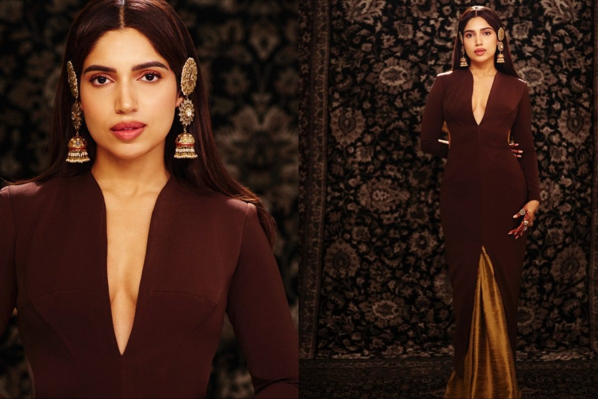 Bhumi Pednekar Brings Back Nikhil Thampi’s Indian Punk Vibe In Gold Skirt Look