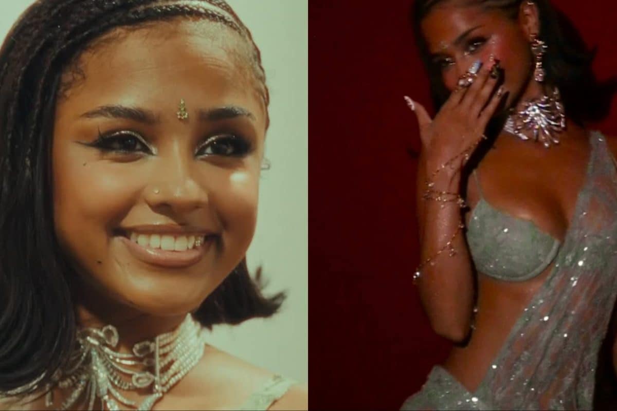 Tyla Shines In A Sequinned Saree-Inspired Ensemble By Creator Nancy Tyagi