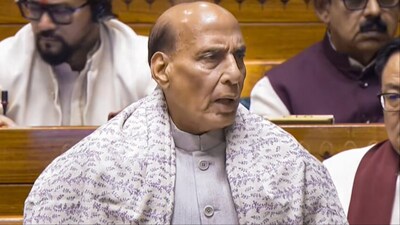 Union Defence Minister Rajnath Singh speaks in the Lok Sabha (Photo: PTI)
