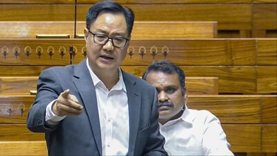 Union Minister Kiren Rijiju speaks in the Lok Sabha (Photo: PTI)