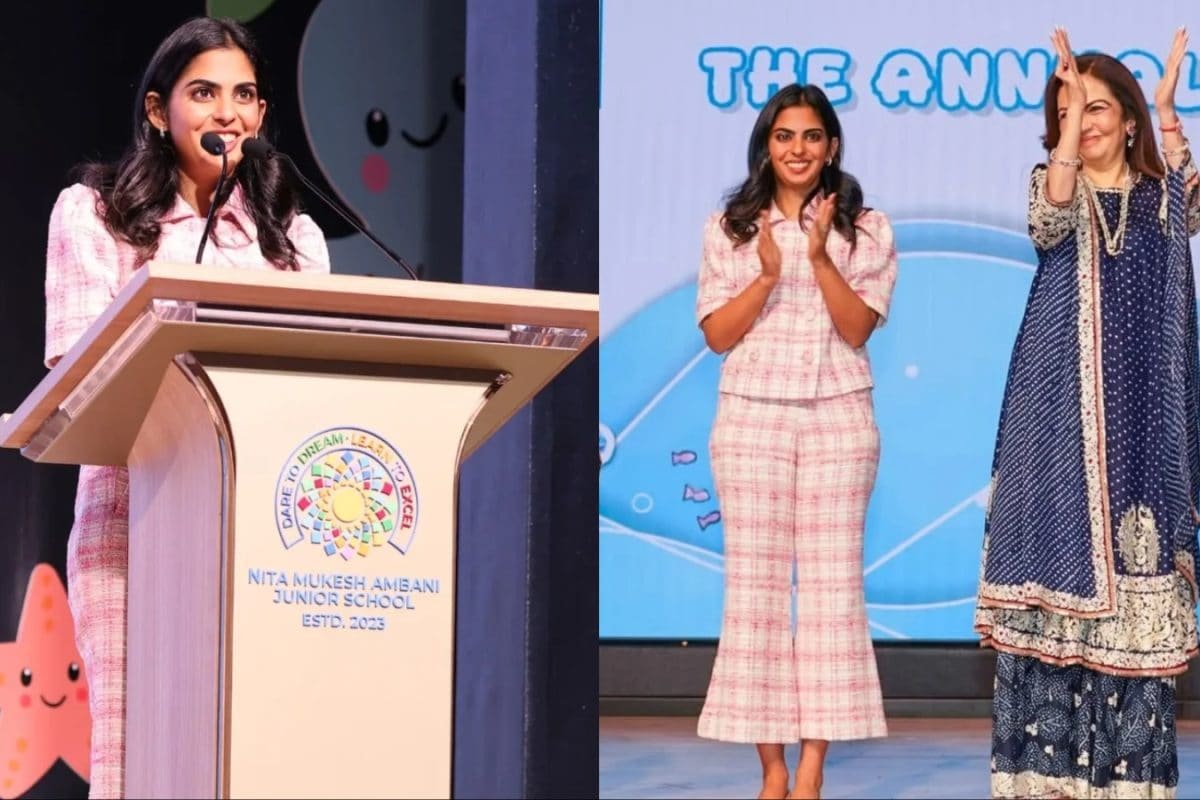 Nita Ambani’s Bandhani Elegance Meets Isha Ambani’s Chic Checks At School Event