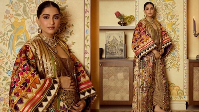 Sonam Kapoor was styled by Rhea Kapoor and Manisha Melwani.
