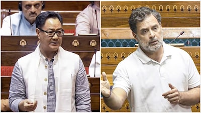File photos of Kiren Rijiju/Rahul Gandhi (PTI)