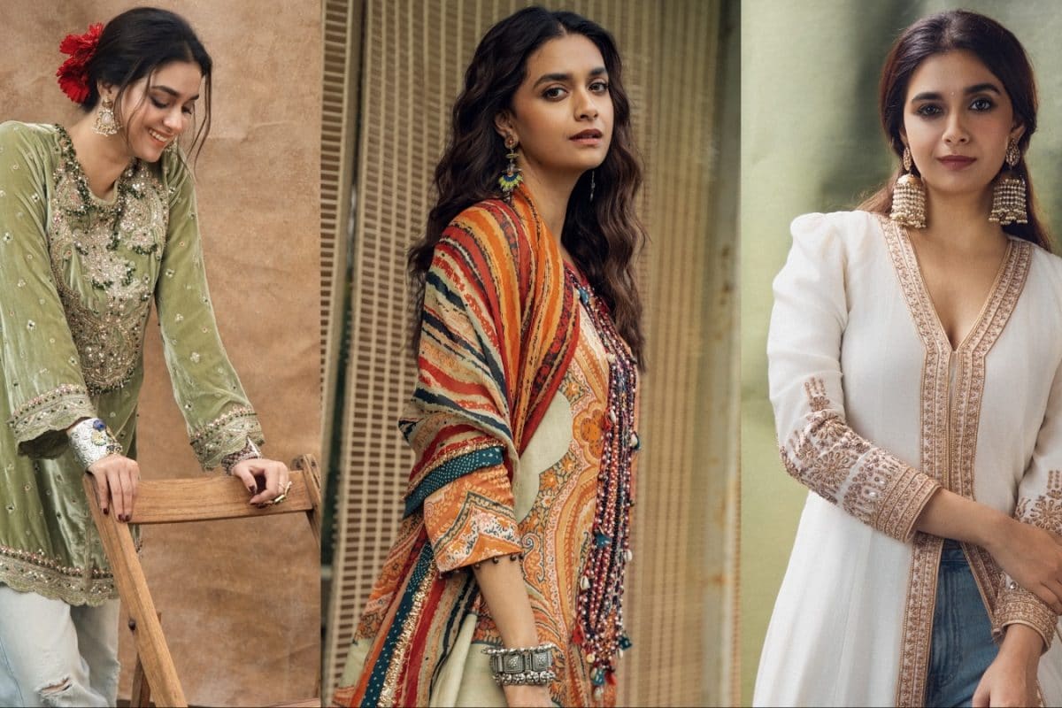 Keerthy Suresh Reworks Festive Dressing With Jeans And Statement Kurtas