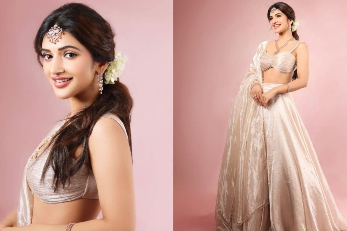 Sreeleela Embraces A Minimalist Bridal Aesthetic In Rs 36K Champagne Gold Lehenga