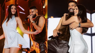 Tara Sutaria dazzles in a silver mini dress.