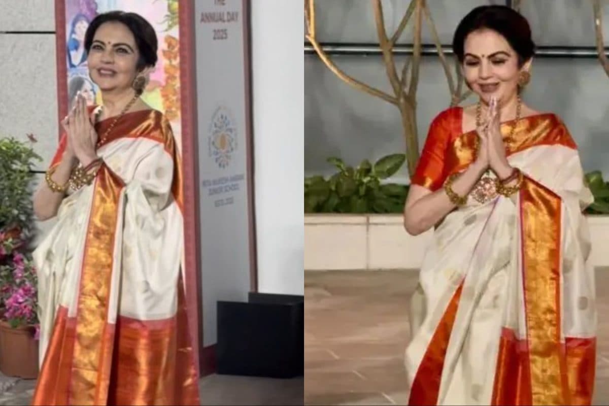 Nita Ambani Revisits Old-World Grace In Ivory Silk Saree And Traditional Jewellery