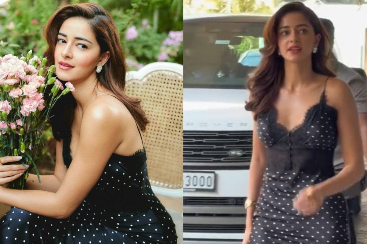 Ananya Panday Channels Vintage Romance In Rs 57K Lace Edged Polka Dot Gown