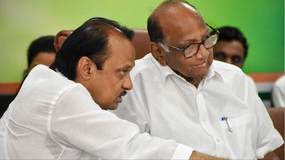 Ajit Pawar with Sharad Pawar (File photo/PTI)