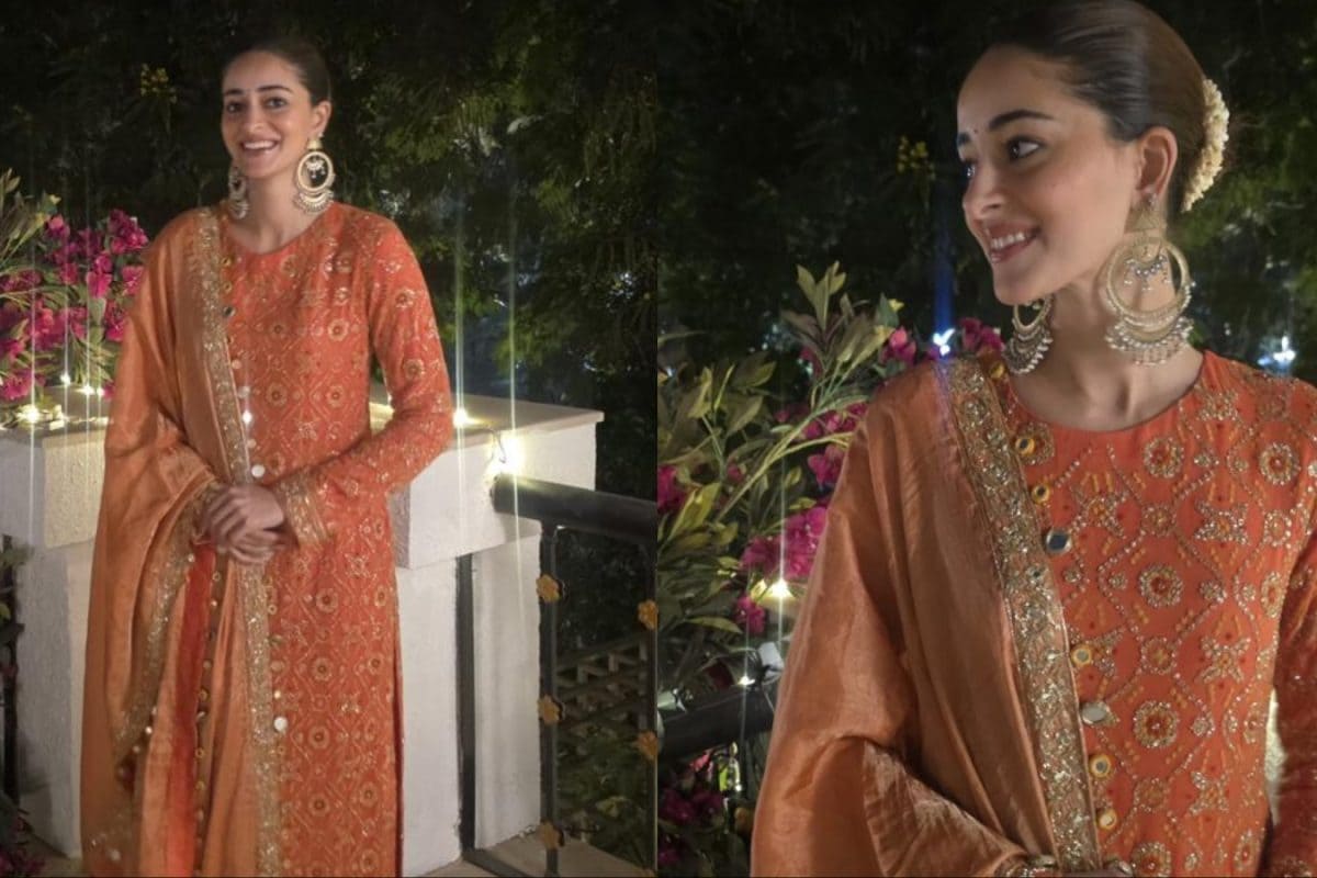 Ananya Panday Celebrates Winter Weddings In Arpita Mehta’s Coral Kurta Set