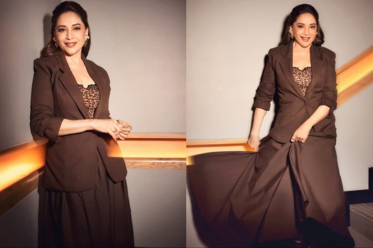 Madhuri Dixit Reworks The Classic Pantsuit With A Skirted Silhouette