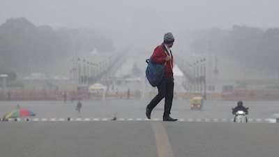 The sun remained largely obscured by thick clouds and a persistent grey haze throughout the day. (File)