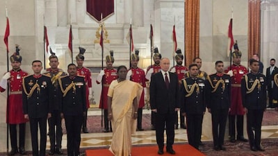 President Murmu Receives Russian Counterpart For Banquet Hosted In His Honour