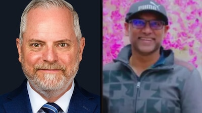 Andrew Branca (Image: X/@TheBrancaShow); late Prashant Sreekumar (R) (Image: X)