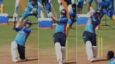 Prashant Veer batting in CSK trials