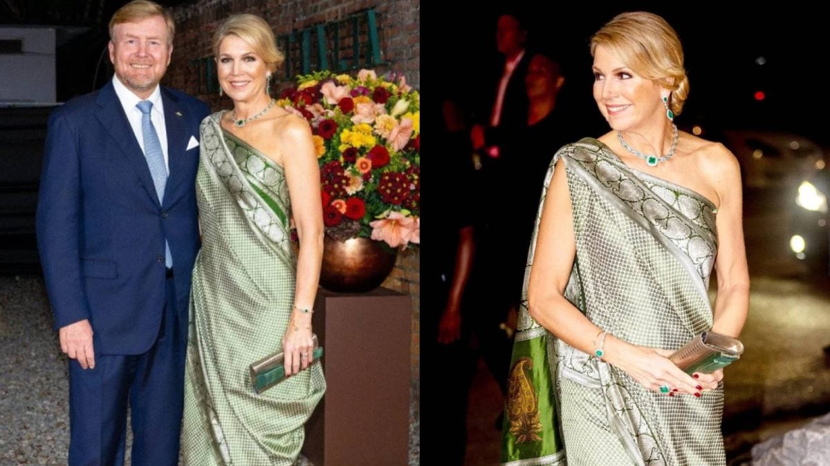 This European Royal Wears Sari‑Inspired Outfit On State Visit To Suriname | Photos