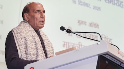 Defence Minister Rajnath Singh addresses a gathering in New Delhi. (IMAGE: PTI FILE) 
