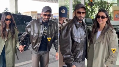 Ranveer Singh was spotted with Deepika Padukone at the Mumbai airport. 