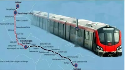 The Red Line will have approximately 30 stations, cutting across southeast Bengaluru. (Image: X)