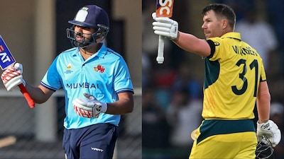 Rohit Sharma equals David Warner's record of most 150-plus scores in List A matches. (Picture Credit: PTI, AFP)
