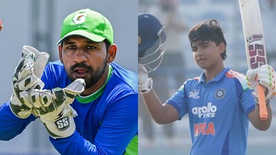 Sarfaraz Ahmed (L) and Vaibhav Sooryavanshi.(PC: AFP, ACC)